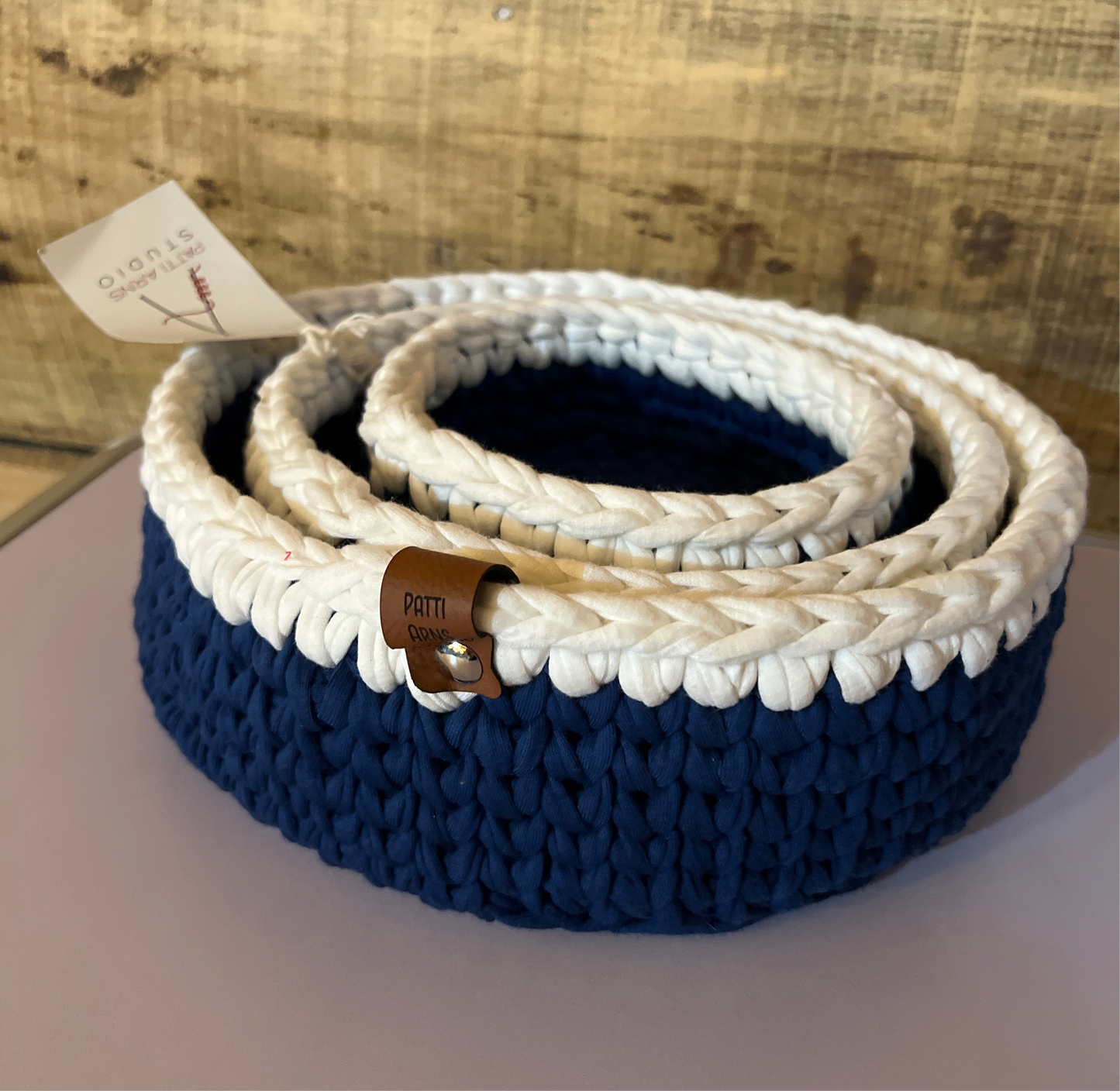 Navy & White Basket Set