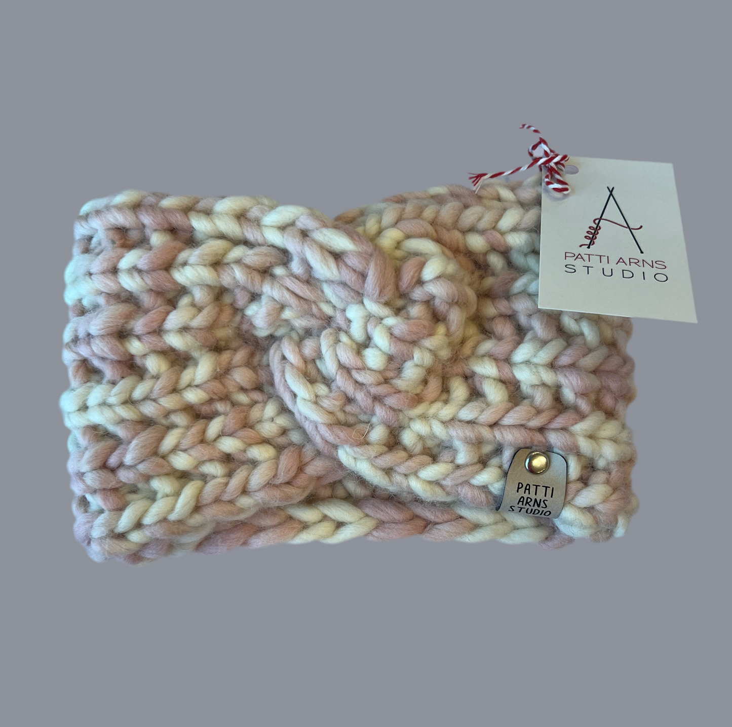 Twist Knot Headband - Pink & White
