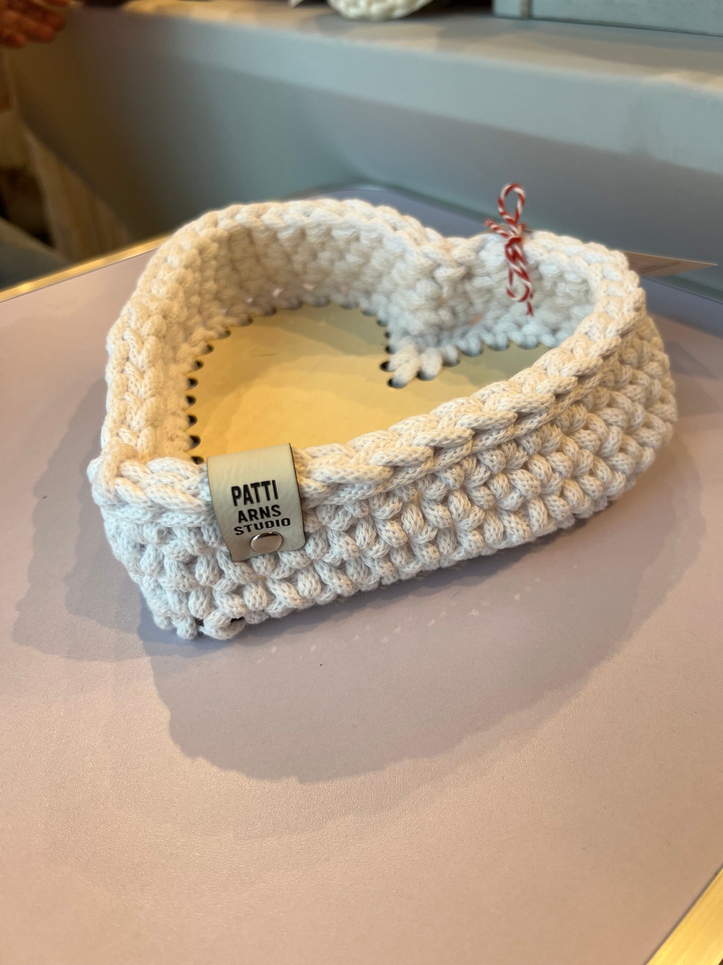 White Heart Basket