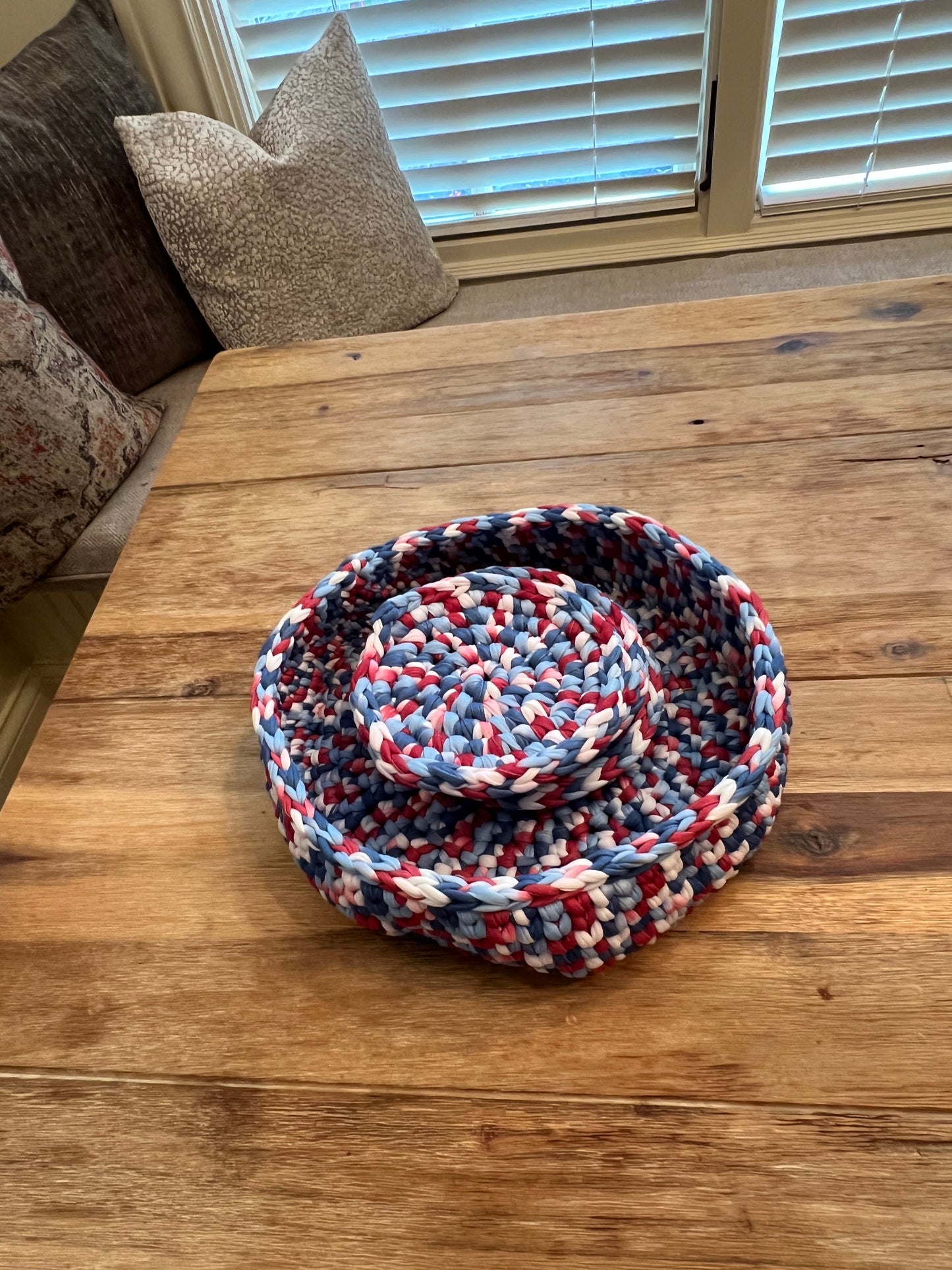 Red, White & Blue Basket with Coasters